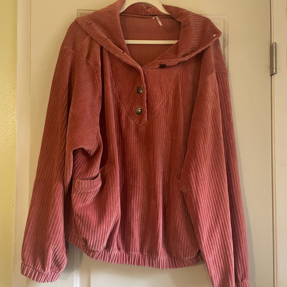 Velvet Free People Pink Button Down Shirt